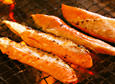 Grilled salmon belly