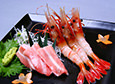 Otoro Botan shrimp sashimi assortment